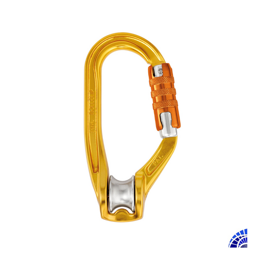 ROLLCLIP A POLEA MOSQUETÓN QUE FACILITA LA INSTALACIÓN DE LA CUERDA CUANDO LA POLEA ESTÁ FIJADA AL ANCLAJE PETZL